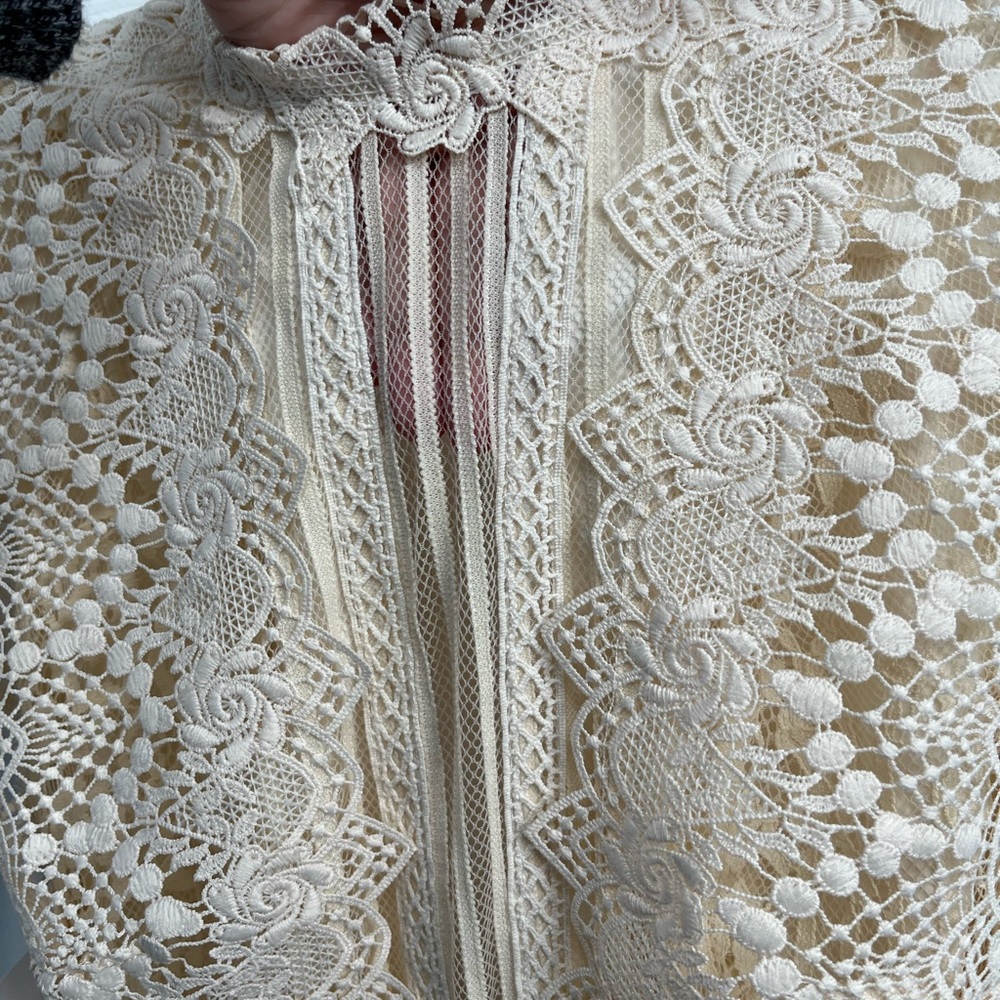 Free People Honey Mini Lined Dress ECRU Cream Lace NWT Fairy Whimsical 0 - Picture 8 of 16